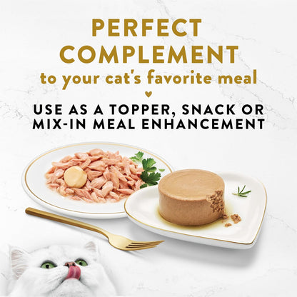 Purina  Appetizers Lickable Grain Free Wet Cat Food Topper Light Meat Tuna Appetizer with Scallop - (Pack of 10) 1.1 Oz. Trays