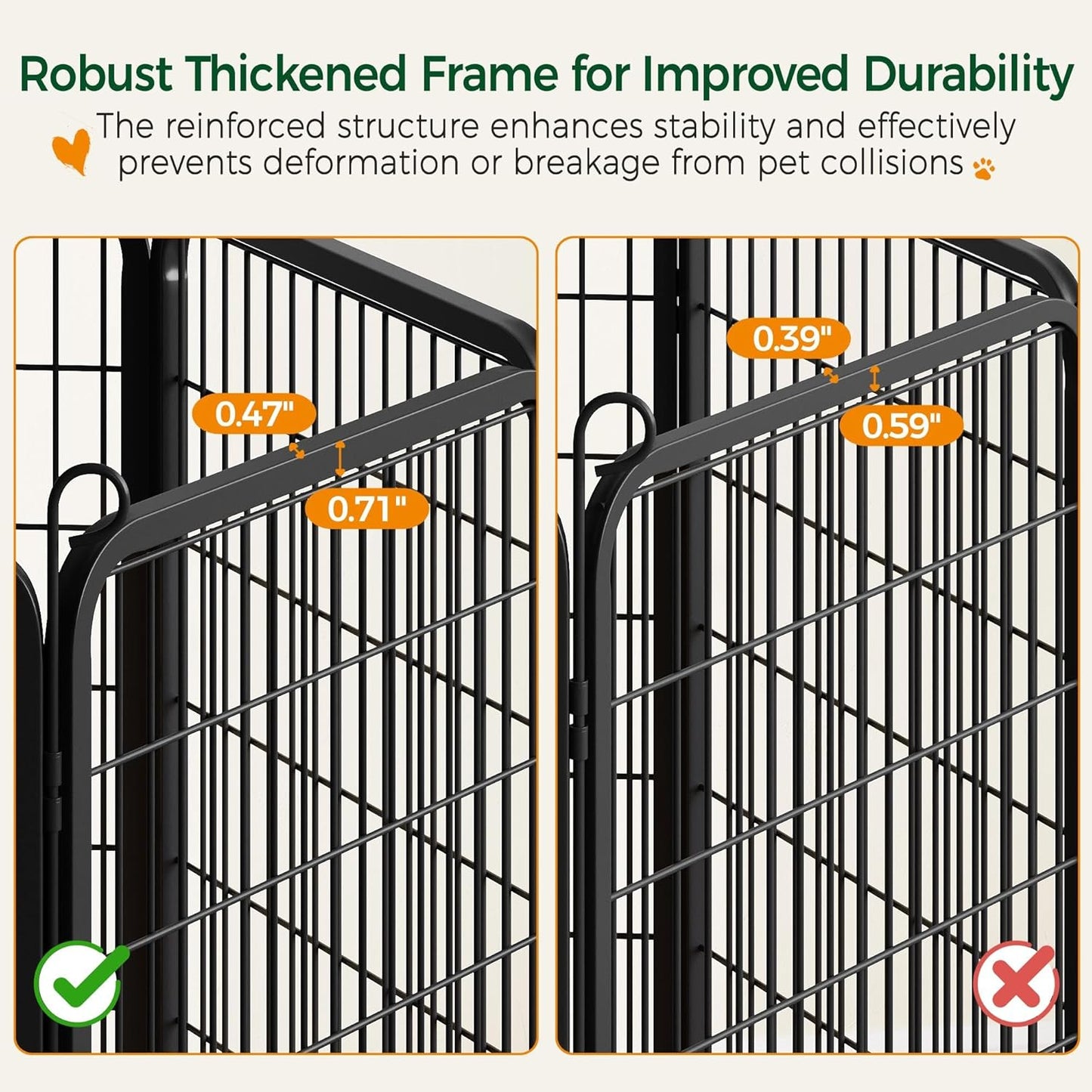 Yaheetech 32In 16-Panel Metal Dog Playpen Fence for Indoor Yard RV Camping | Heavy-Duty Rustproof Frame with Secure Latch Door, Tool-Free Assembly, Foldable Storage, Ideal for Small to Medium Dog Breeds