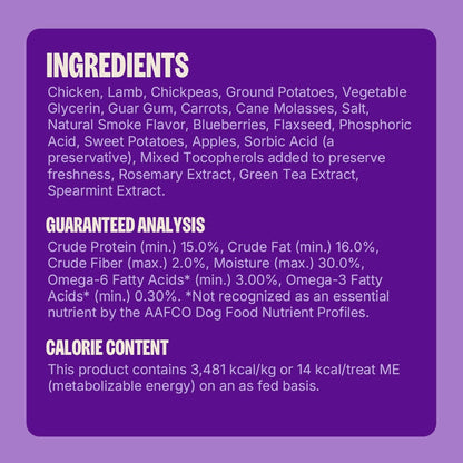 Wellness Rewarding Life Soft Dog Training Treats, Natural, Grain Free, Chicken and Lamb Recipe, 6 Oz Bag
