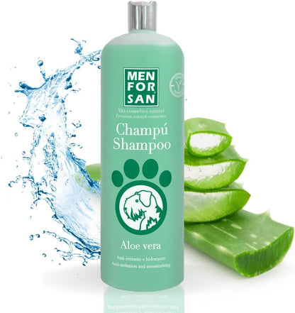 MENFORSAN Champú Aloe Vera Para Perros | Hidrata En Profundidad | Acción anti Irritaciones Y anti Eczemas | 100% Natural | Herbácea | 1L