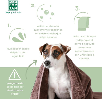 MENFORSAN Champú Aloe Vera Para Perros | Hidrata En Profundidad | Acción anti Irritaciones Y anti Eczemas | 100% Natural | Herbácea | 1L